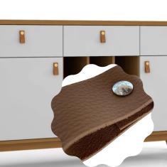 PUXADOR ALÇA MOVEIS FIXADOR ZINCADO MARROM 17,5x3 - 3FUROS