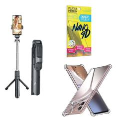 Kit Tripé De Selfie + Capinha Motorola E22 + Película 9D