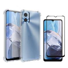 Capa de telefone e vidro temperado completo para Moto E22i Anti-shock