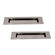 Kit 2 Puxador Concha Embutir Porta Inox Polido Cromado 25Cm