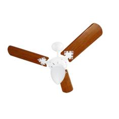 Venti-Delta Ventilador de Teto New Light Globo Pera 3 Pás Padrão Mogno 127 V C3V, 383170, 130 W, Branco