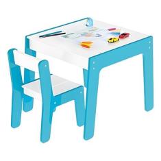 Mesa e Cadeira Infantil de Madeira MDF Seguro e Resistente Ideal para 
