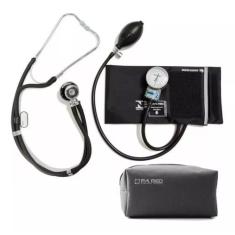 Aparelho De Pressao Esfigmomanometro + Esteto Pamed Duplo, Preto