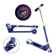 Patinete Scooter Captain America Infantil Azul de Alumínio - DM Radica
