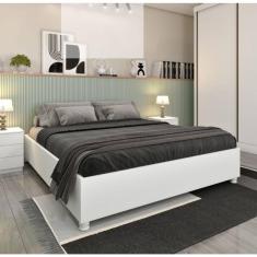 Cama Box Casal Queen Mônaco - Tcil Móveis - Neve