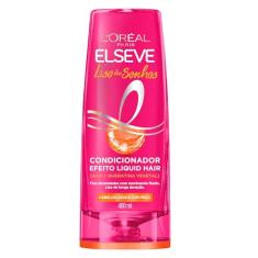 L'Oréal Paris Elseve Liso dos Sonhos Condicionador, com Efeito Liquid Hair, Enriquecido com AHA e Queratina Vegetal para Alinhamento Capilar e Brilho Intenso, 400ml
