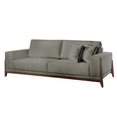 Sofá Fixo Magnus 3 Lugares Luxo 2,10m Castellar Móbile Linho Cinza