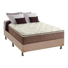 Cama Box Casal: Colchão Espuma Anjos D28/Ag65 Star + Base Crc Suede Clean(138X188)