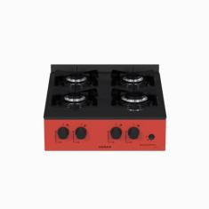 Fogao a Gas Portatil 4 Bocas Venax Grand Petit Line Vermelho, Bivolt