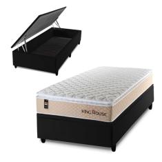 Conjunto Box Baú Alford Bege 88x188x73 c/Molas Ensacadas