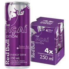 Energético Red Bull Energy Drink, Açaí, 250 Ml (4 Latas)