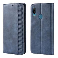 Capa para Huawei Honor Y6S, capa flip carteira de couro para Huawei Honor Y6S, capa magnética retrô para celular, capa carteira de telefone com compartimentos para cartões
