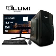 Computador PC Completo + Monitor 18.5" Intel Core i3 4GB SSD 240GB Win