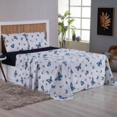 Jogo de Lençol King 4 Peças 200 Fios 100% Agodão Estampado Mariah - Sh