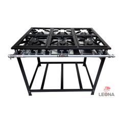 Fogão Industrial 6 Bocas 3QD 140mm 3QS 100mm 30x30 P4 Baixa Pressão