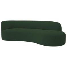 Divã Recamier Orgânico Tokyo 180cm Lado Direito Linho - Doce Sonho Móveis Verde