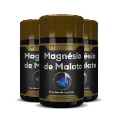 3X Magnesio De Malato Premium 60 Caps Hf Suplementos