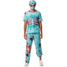 Fantasia Halloween Adulto Cirurgião Zumbi Roupa Masculina