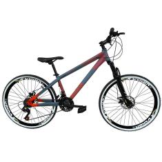 Bicicleta Aro 26 Vikingx Tuff X35 Alumínio 21v Cabeamento Interno Aros Vmaxx Freio a Disco-Unissex
