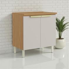 Balcão Cozinha 2 Portas 80cm com Tampo 100% MDF Dobradiças Slow Motion