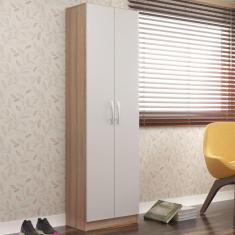 Armário Multiuso 2 Portas e 4 Prateleiras Milão Evidência Móveis Branco/Demolição