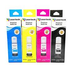 Kit Colorido de Tinta Corante Laserteck para Impressora com Bulk Ink L4150 L4160 L6160 L6161 L6171 4x70ml