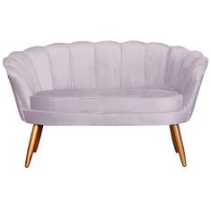 Namoradeira Estofada 2 Lugares Para Sala Comercial Pétala Veludo Rose - LM DECOR
