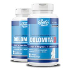Kit 2 Dolomita com Vitamina D 60 cápsulas Unilife