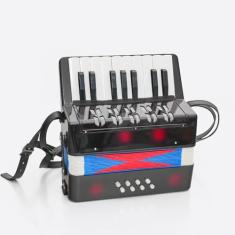 Acordeão, 17 chaves 8 acordeões de baixo com alças para acordeão educacional iniciantes, presente de instrumento musical, instrumento sanfonado para adultos tamanho trabalhado: 25 x 24 x 13 cm, peso: