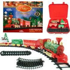 Brinquedo Decoração Locomotiva Trem De Natal Trilho Elétrico