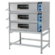 Forno Industrial Elétrico 3 Câmaras de 14 cm Inox FIE3C90x70 Metalmaq,
