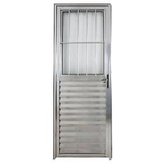 Porta de Alumínio Brilhante de Entrada Social CMC Modular - Lado Esque