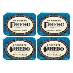 Kit 4 Sabonete Barra Frescor da Manhã Glicerina Vegetal Óleo de Palma 