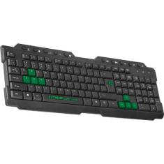 Teclado Gamer USB ELG Dragon War TGDW Preto e Verde