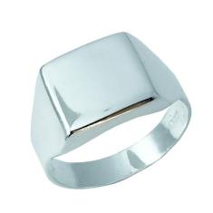 Anel Quadrado Liso Prata - Cod 277 - Carlitos Joias, 20