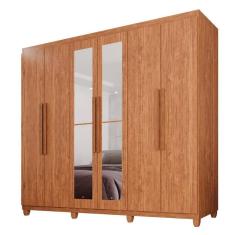 Guarda-roupa Casal 100% Mdf 6 Portas E 4 Gavetas Espanha Com Espelho