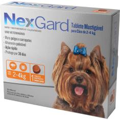 Antipulgas e Carrapatos NexGard 11,3 mg para Cães de 2 a 4 Kg - 1 Tablete