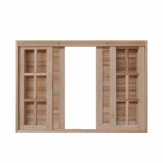 Janela Veneziana de Correr 6 Folhas Mista Reta 1.20 x 1.00 C/Ferragens- Hale