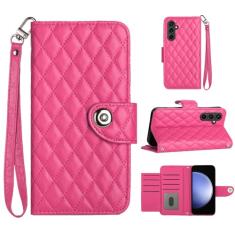 Para Samsung Galaxy S23 FE, capa carteira com alça de pulso, capa flip de couro de encaixe magnético com 7 cartões e 1 compartimento para dinheiro, capa de telefone com suporte para Samsung S23 FE 5G