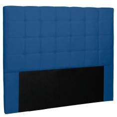 Cabeceira Estofada Cama Box Casal 140cm Suede Azul Marinho