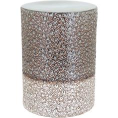 Banqueta Cerâmica 47x34x34cm Bege Jardim Banco Decorativo Garden