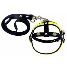 Peitoral Coleira E Guia Dicky Tamanho 1 - Cães Linha Luxo - Bicho Com 