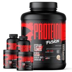 Whey Protein Fusion Isolate 1,8kg + 2x Creatina + 2x Bcaa - Espartanos-Unissex