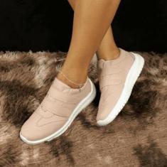 Tênis Feminino Cano Baixo com Fecho Aderente Conforto e Estilo em um Único Calçado-Feminino