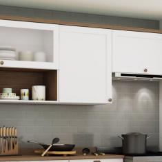 Armário Aéreo Para Cozinha 1 Porta Provençal Iluminata Genialflex Branco Fosco