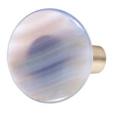 Amogeeli Conjunto de 4 maçanetas redondas de latão de pedra com parafusos, puxadores de gancho decorativos para casaco chapéu toalha