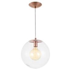 Pendente Redondo Esfera 20cm Vidro Cristal 1 Lâmpada Madelustre