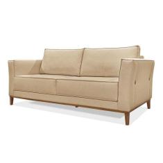 Sofá 2 Lugares Base De Madeira Grace 170 Cm Linho Dourado S04 - D'ross