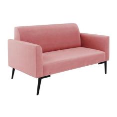 Sofá Namoradeira Pés Villach Marisa Suede D03 - D'rossi Cor Rose - D'R