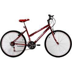 Bicicleta Feminina Aro 26 18 Marchas Dalia Vermelha